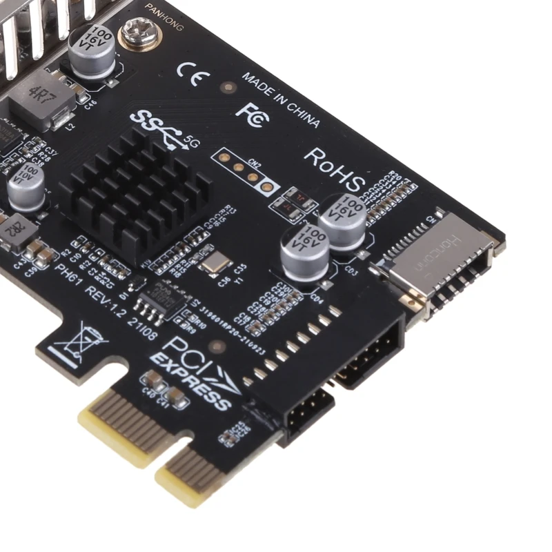 PCI-E zu USB 3.0 Erweiterungskarte 5 Gpbs Typ E PCI für Express Card 19/20 Pin Head D5QC