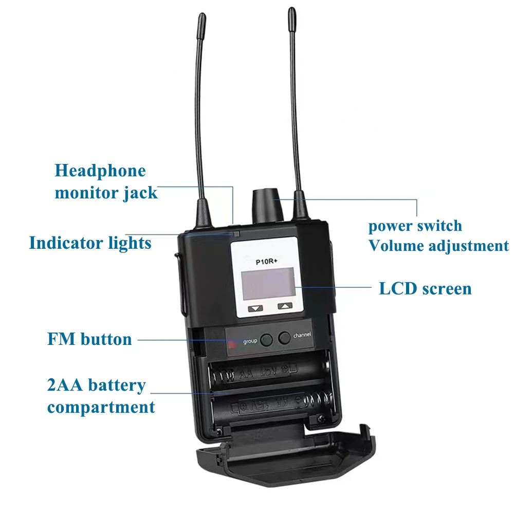 In-Ear Monitoring System Dual Channel PSM600 Stage Personal Wireless In-Ear Monitor Digital DSP Audio Processor For Bands 500MHz