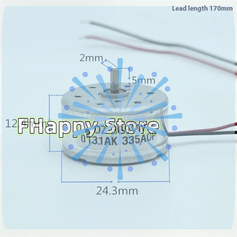 3V-6V 3.7V 5V 6V 7550RPM 24mm Round 300 Micro DC Motor Spindle 2mm Shaft For DIY Toys/Solar Power Models/Fan Projects