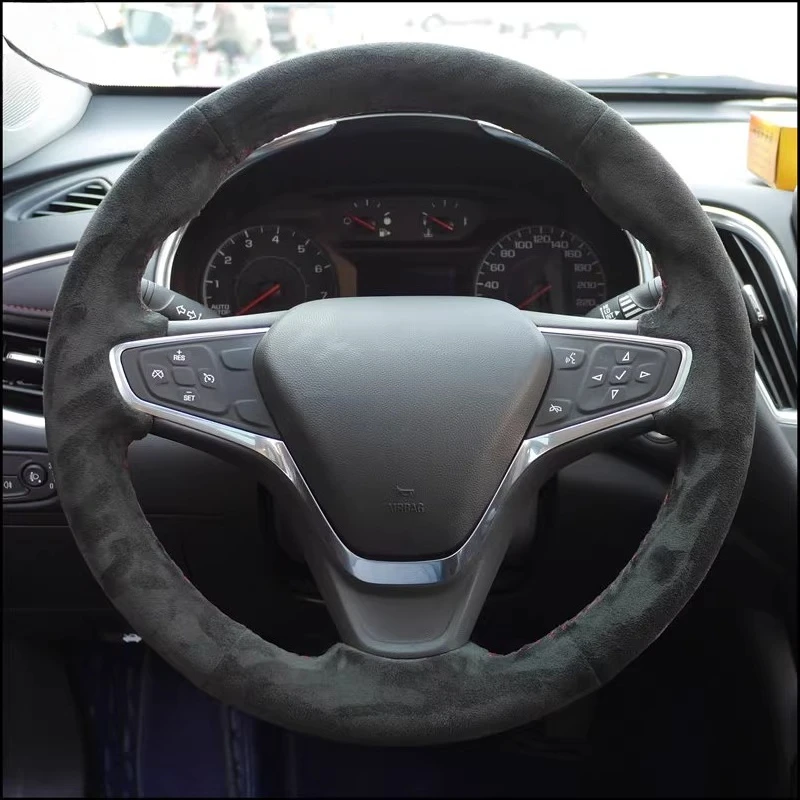 

Сшитый вручную нескользящий прочный замшевый чехол на руль из наппа для Chevrolet Malibu XL Equinox Orlando, автомобильные аксессуары