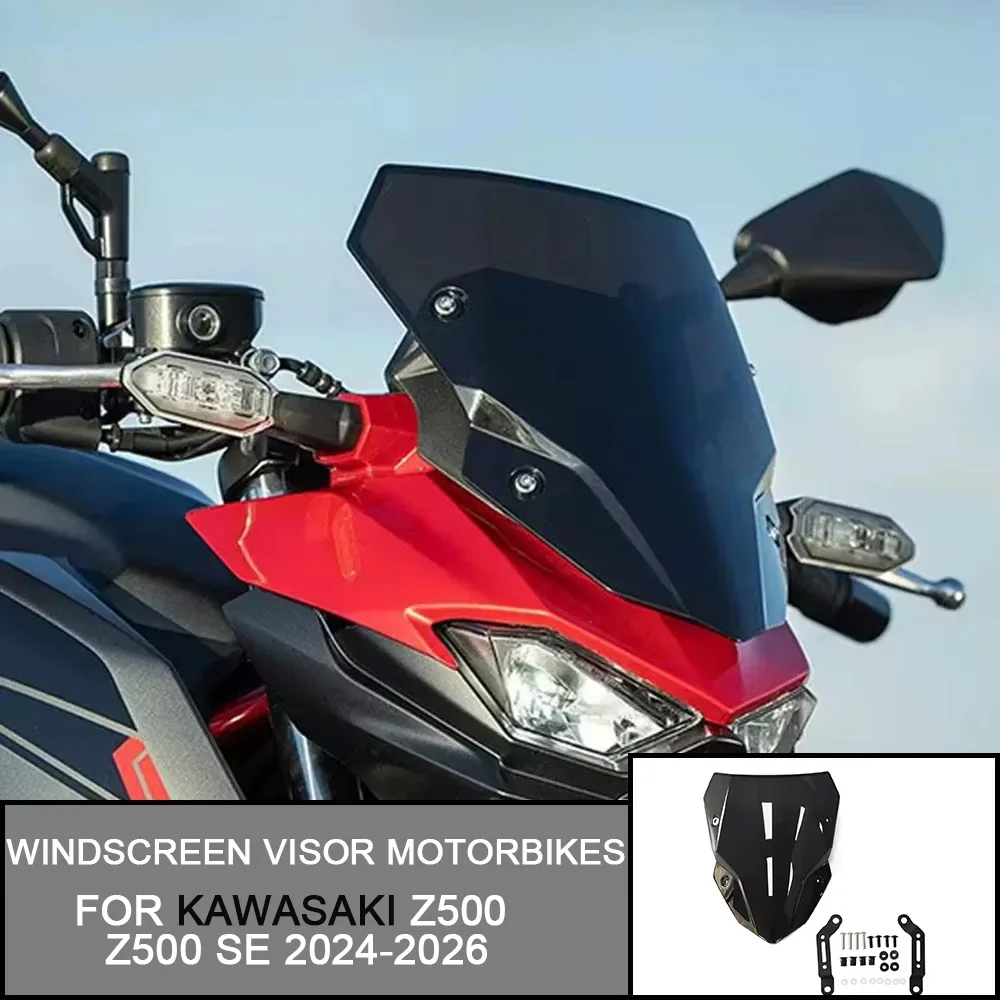 For Kawasaki Z500 ABS Z500 SE ABS 2024-2025-2026 Motorcycle Accessories WindScreen Visor Motorbikes Deflector Windshield Bracket