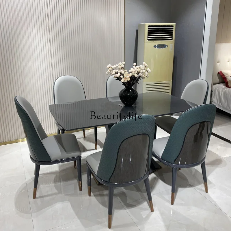 Hong Kong-style light luxury suite villa restaurant dining table chair combination