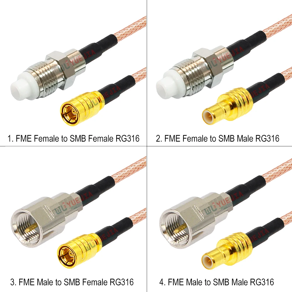 

1Pcs SMB to FME RG-316 RF Cable SMB Type Male Female to FME Male Female Converter Connector RF Coax Cable For WIFI 3G/4G/5G GPRS