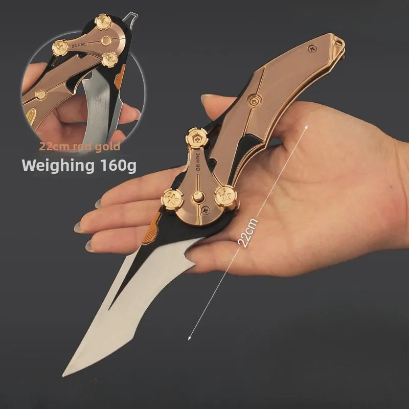 22 cm/8,66 pulgadas Delta acción plegable misericordia hoja juego periféricos juguetes cuchillo pelador arma de Metal modelo artesanía ornamento niño juguete para regalo
