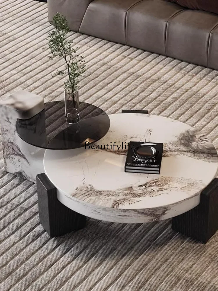 

GG8Italian Minimalist Marble Light Luxury round round Tea Table Combination