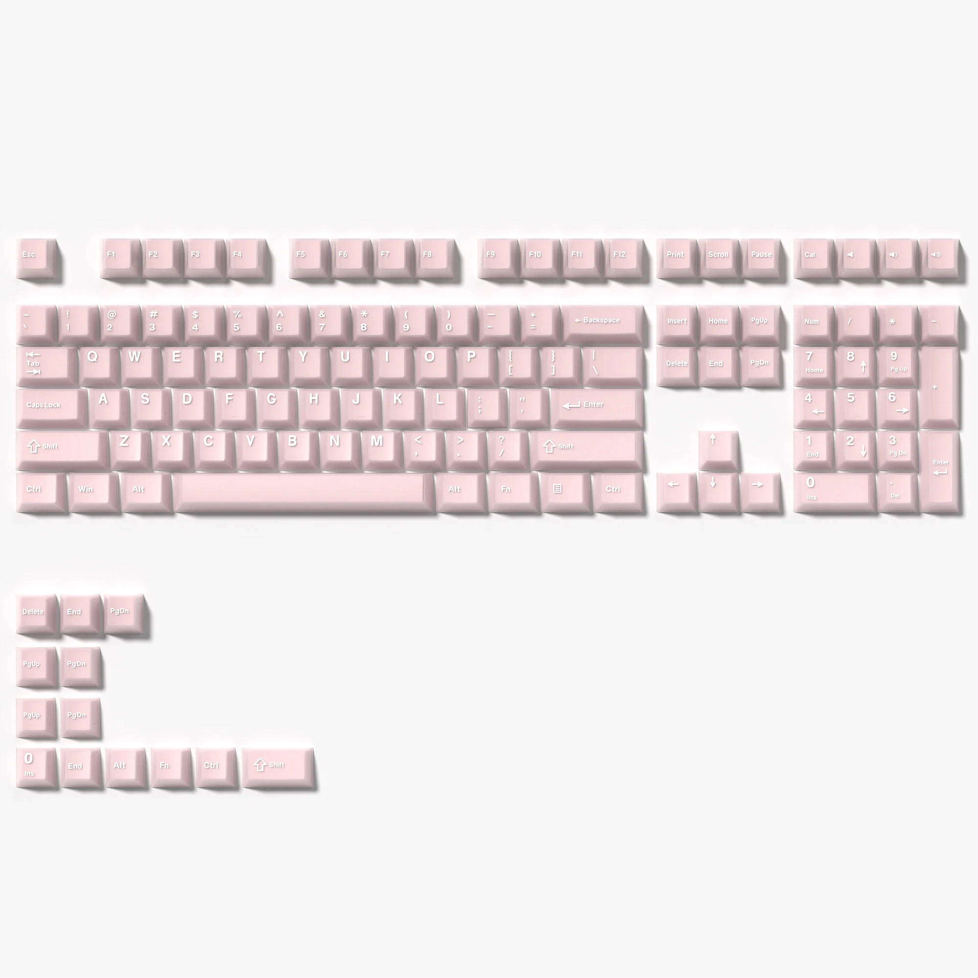 Womier Pink Translucent Keyboard Keycap Semi-transparent Double Shot ABS Keycaps 121 Key Cherry Profile for MX Switches Keyboard
