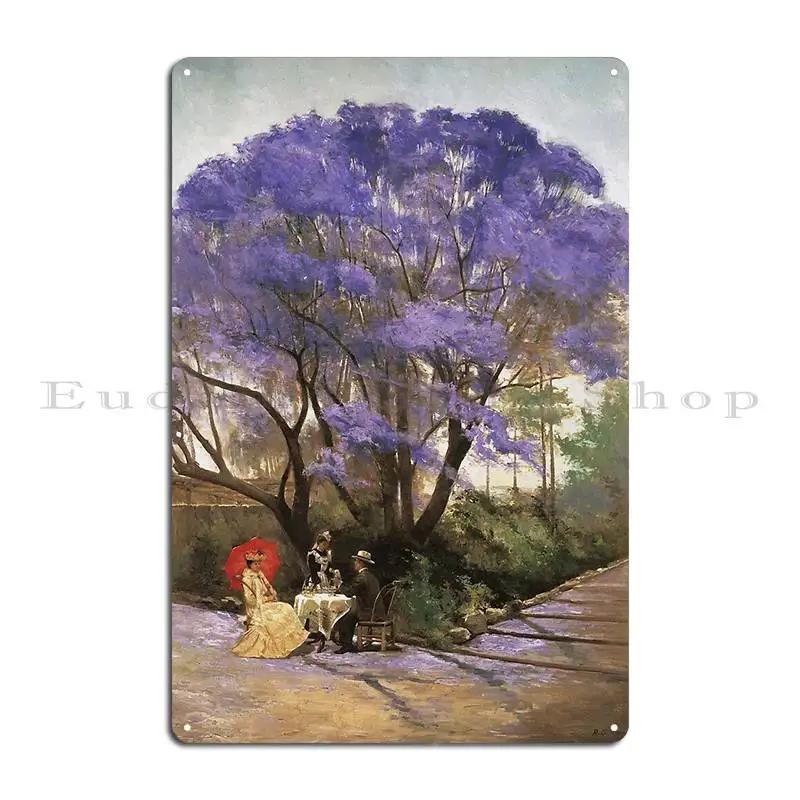 Godfrey Rivers Under The Jacaranda 1903 Metal Sign Decoration Customize Plaques Club Party Tin Sign Poster