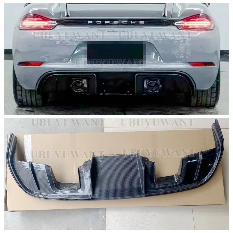 Rear Bumper Diffuser Lip Spoiler For Porsche 718 Boxster S T G T  4  2.0T 2.5T Real Carbon fiber For Porsche 718 Boxster  981