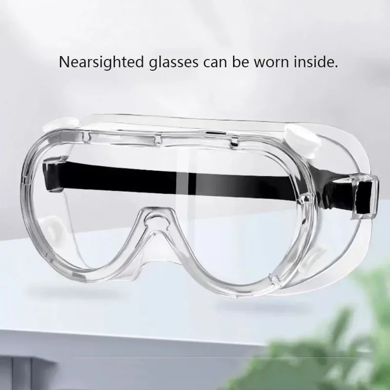 Anti-fog Safety Goggles, Which Can Be Worn Over Glasses, Are Functional for Protection in Work, Water Parks, and Other Occasions
