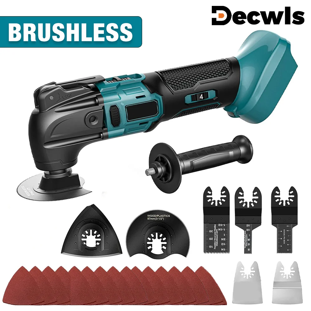 18V Brushless Electric Cordless Oscillating Multitool Home DIY Trimmer Saw Renovator Woodworking Power Tool For Makita Batteries