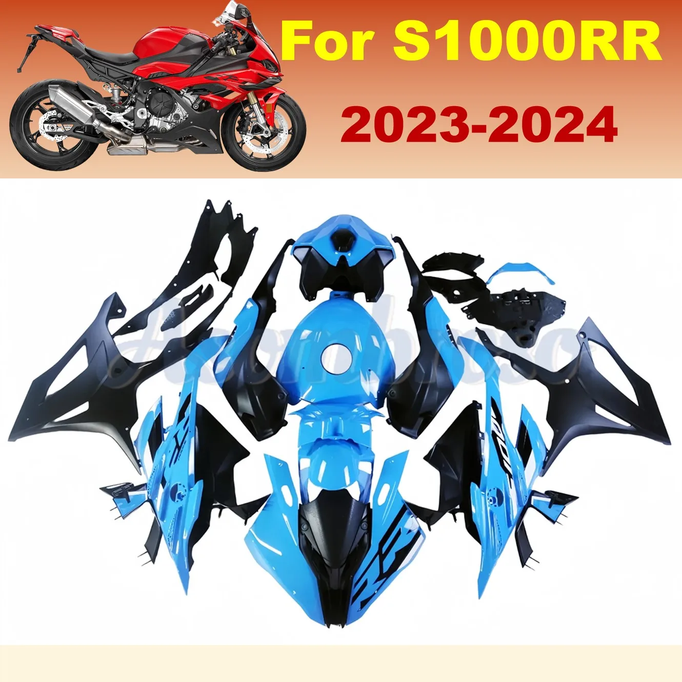 Moto Plastic Fender Fairing Kit Set Plastic Body Fender Kit For S1000RR 2023 2024 Bike Full Fairing Glossy blue black