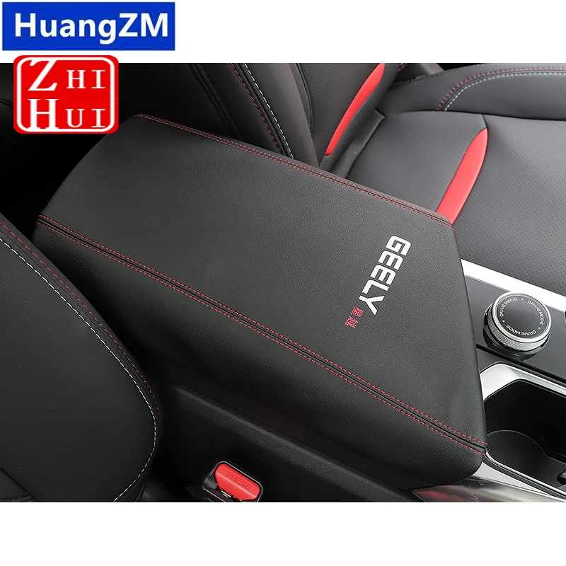 For Geely Tugella FY11 2020 2021 2022 Car Styling Interior Armrest Anti-dirty Pad Cover Sticker Leather Accessories For LHD