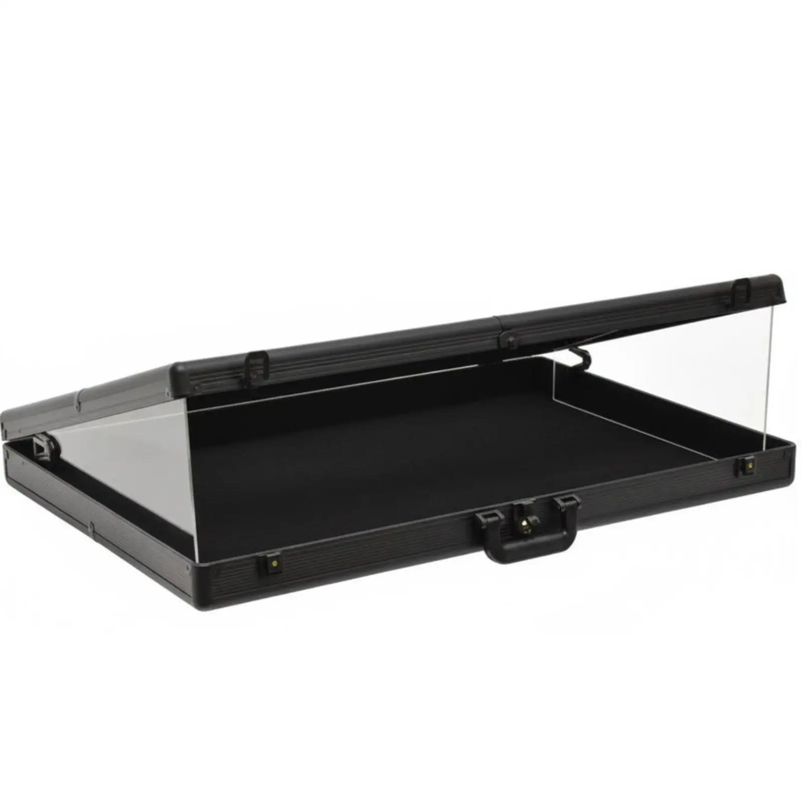 Aluminum Card Case Multifunction Jewelry Display Stand Clear Acrylic Top Folding Showcase Table for Stall Owners, Vendors, Night