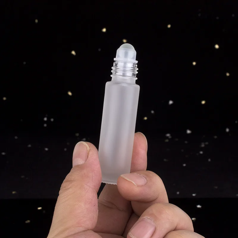 

10ml Glass Roller Bottles Refillable Frosted Bottle Leak-proof Massage Roll With Roller Ball Travel Essential Oils Roller Bottle