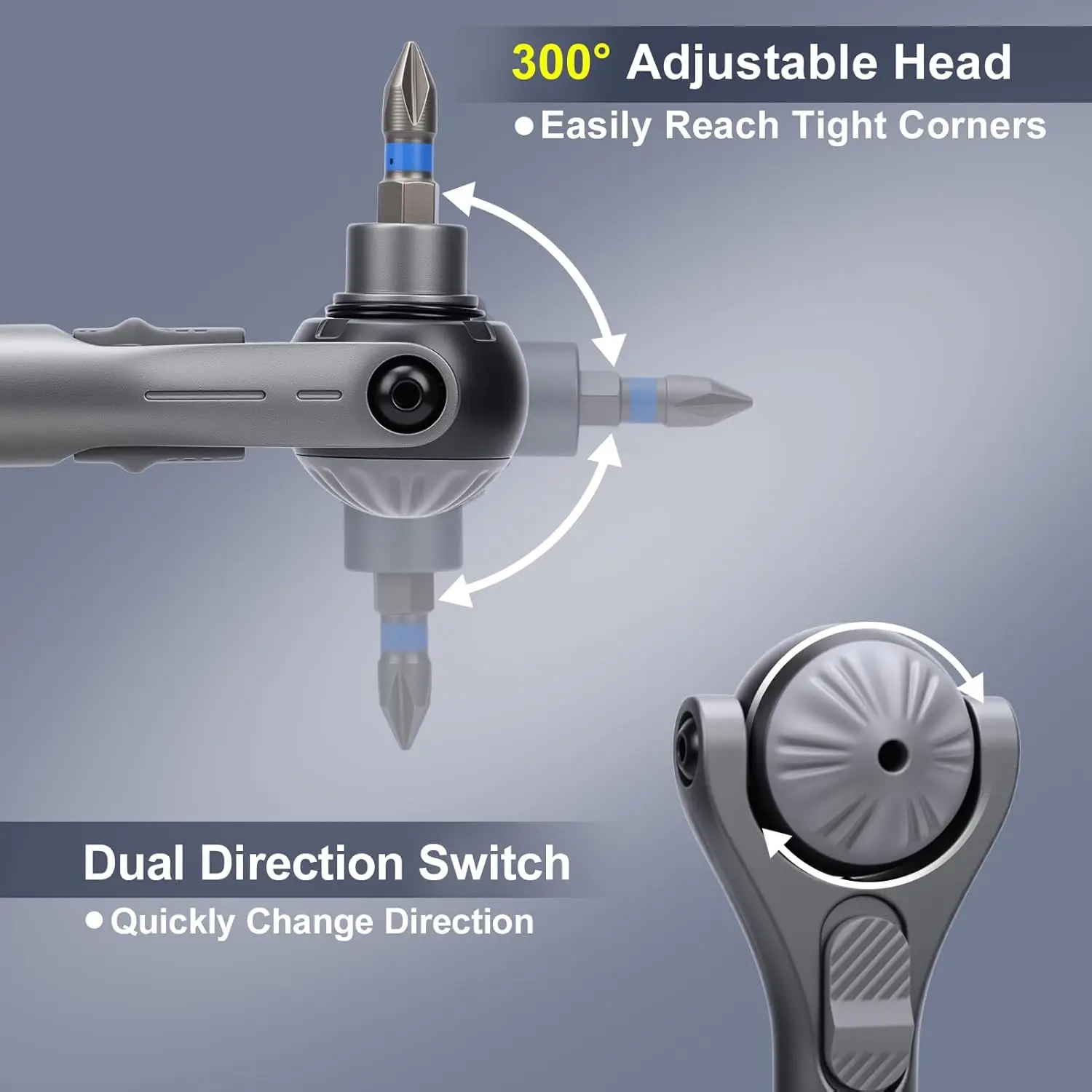 ATUMAN 40 in 1 Magnetic Ratchet Screwdriver Set, Multi Bit Screwdriver Kit with 180° Adjustable Handle, S2 Bits and CR-V Socket
