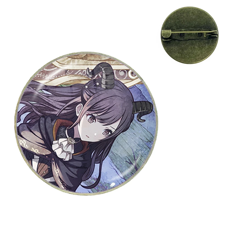 Project SEKAI Anime Shinonome Ena Enanan Metal Retro Glass Dome  Cabochon Badge Brooch Pins For Fans Gift