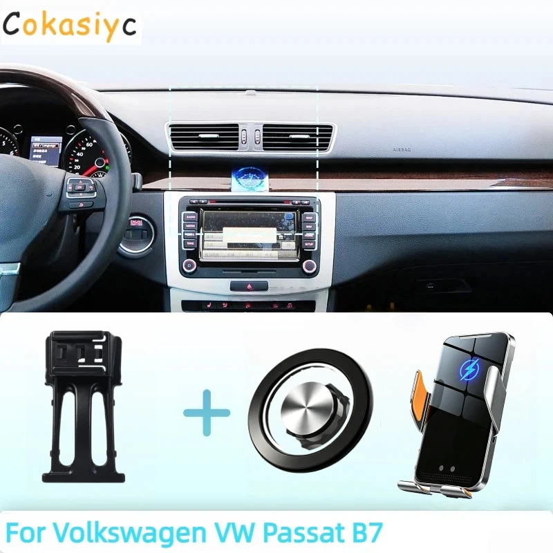 Made to measure For Volkswagen VW Passat B7 2012 2013 Phone Holder Car Magnetic Phone Mount Smart Sensing Wireless Charging