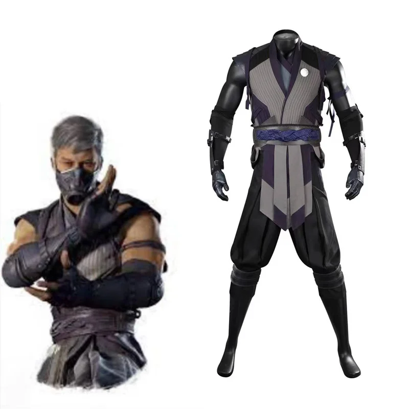 

Game Mortal Kombat 1 Smoke Cosplay Costume Fighting Suit Full Set Halloween Carnival Party Outfit