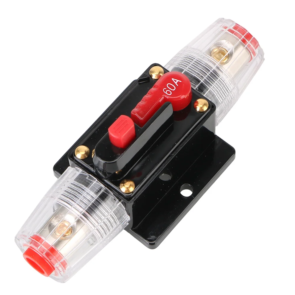 Car Truck Audio Amplifier 12V/24V Resettable Insurance Circuit Breaker Fuse Holder 60A 100A