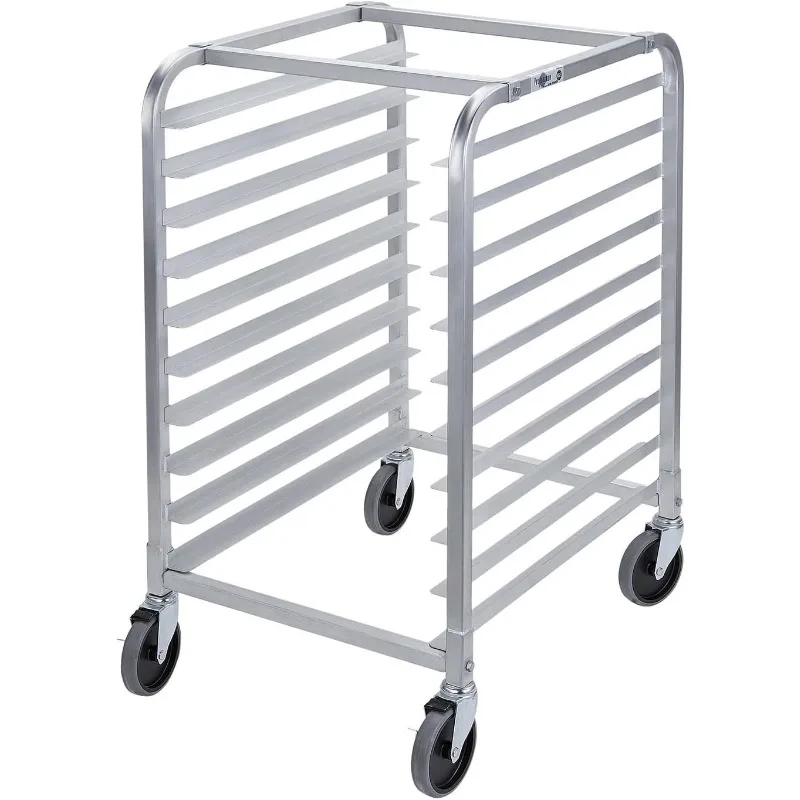 

Bun Pan Bakery Rack 10 Tier with Wheels, Aluminum Racking Trolley Storage for Half or Full Sheets