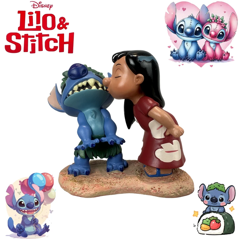 

Disney Stitch Cartoon Cute Handmade Model Creative Kawaii Male Female Couple Desktop Car Ornament Anime Peripheral Gift