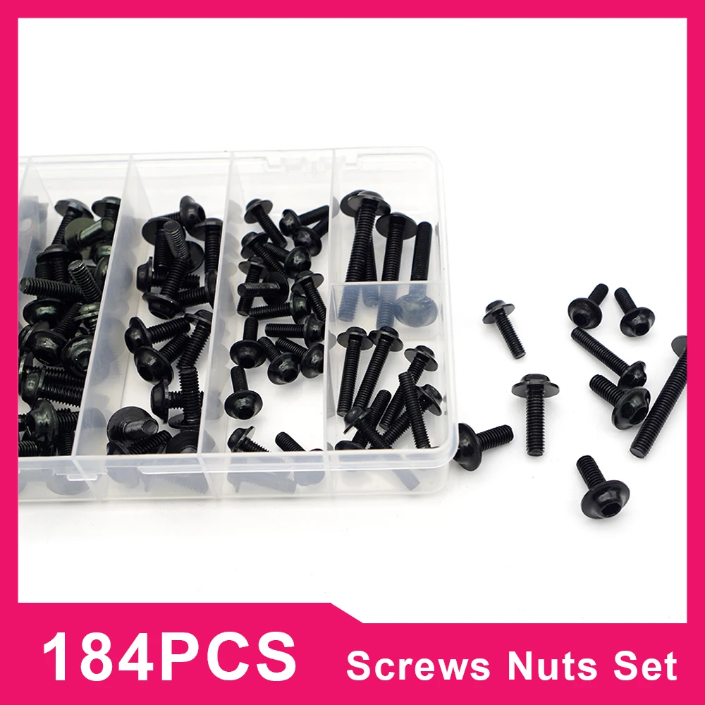 Motorcycle 184PCS M6 M4 Alloy Screws Colorful Fasteners Screws Set Fairing Bolt Kit Modified Parts for suzuki bandit 1250 ktm sx