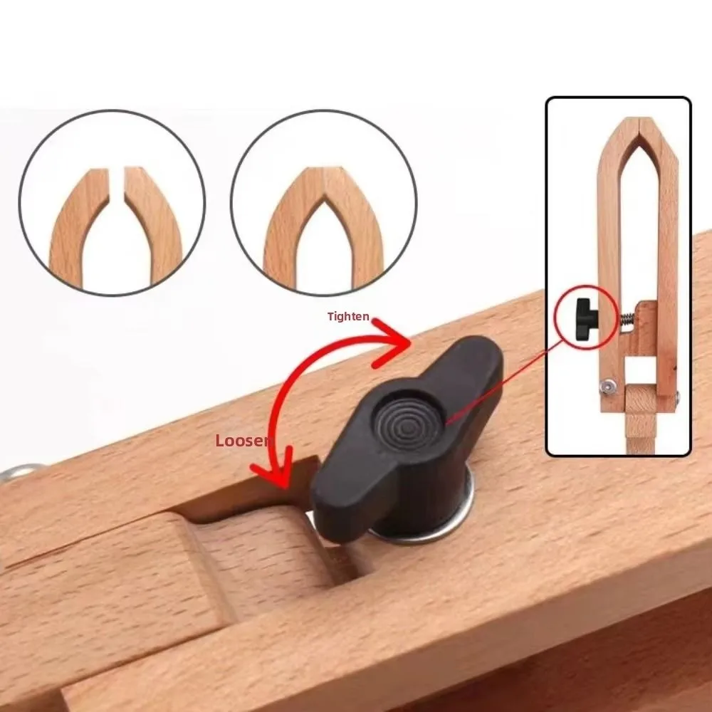 Adjustable Foldable Wooden Clamp Wood Hand Stitching Leather Tool Wood Sewing Clip Anti-slip Extended Base Plate