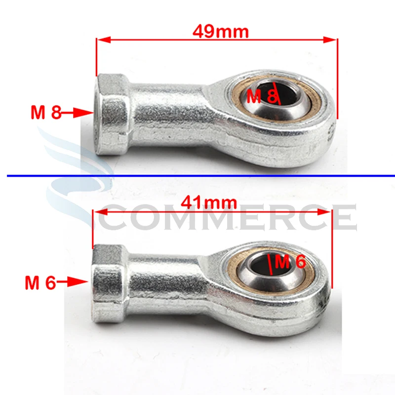 1 Pair 6mm/8mm Left&Right Hand Thread Steering Tie Rod Ends kit Ball Joint Fit For 49cc 50cc Mini ATV Go Kart Buggy Quad Parts