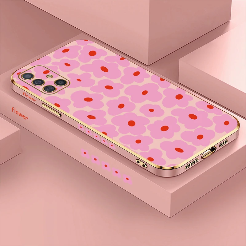 

Cute Flower Phone Case For Samsung Galaxy A10 A10S A20S A30 A30S A50 A70 A11 A21S A31 A51 A71 Silicone Shockproof Cover