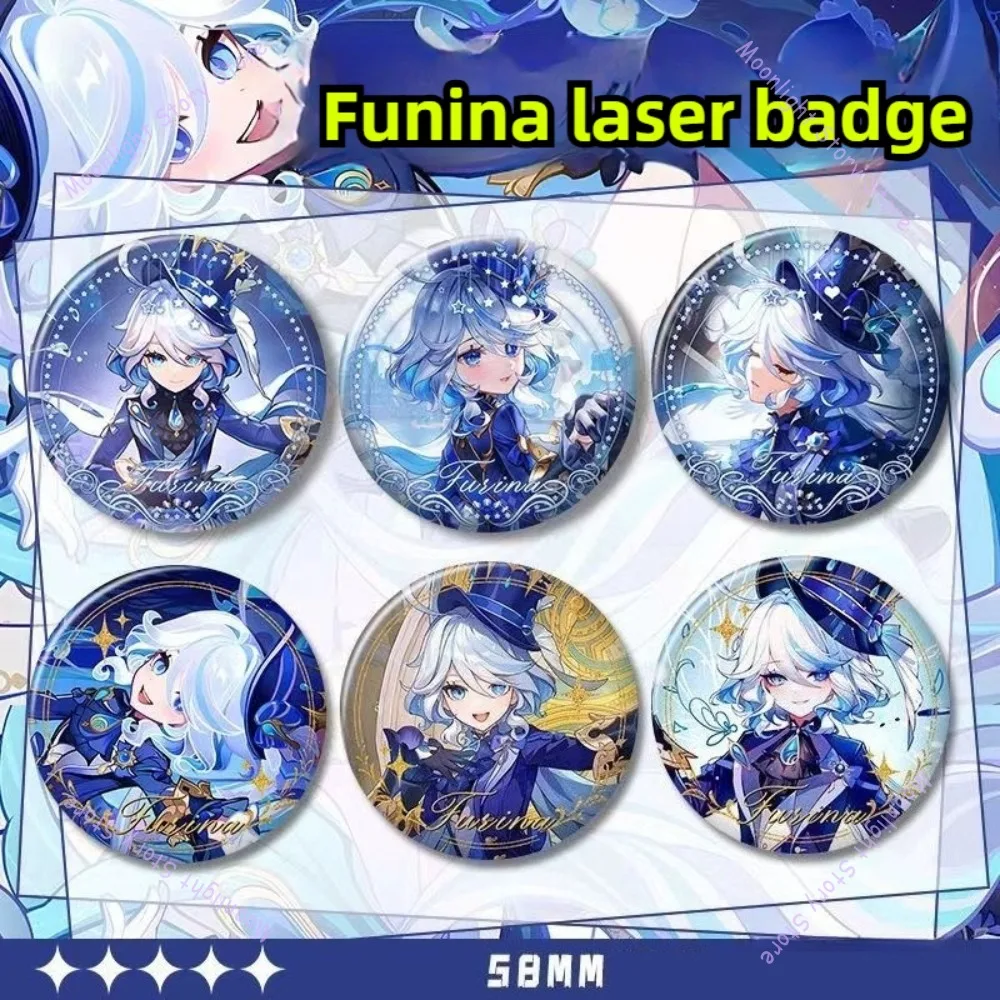 

1/6Pcs Genshin Impact Anime Merch Badge Funina Fukalos Backpack Charm Decorative Accessories Birthday Gift for Fan Collectible