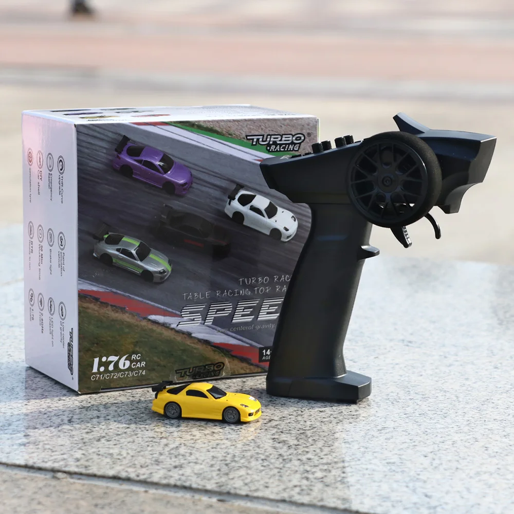 터보 레이싱 1:76 C71 C72 C73 C74 C75 C76 RTR 플랫 러닝 장난감 도로 주행 RC카 비율 조정 원격 제어 장난감 성인용