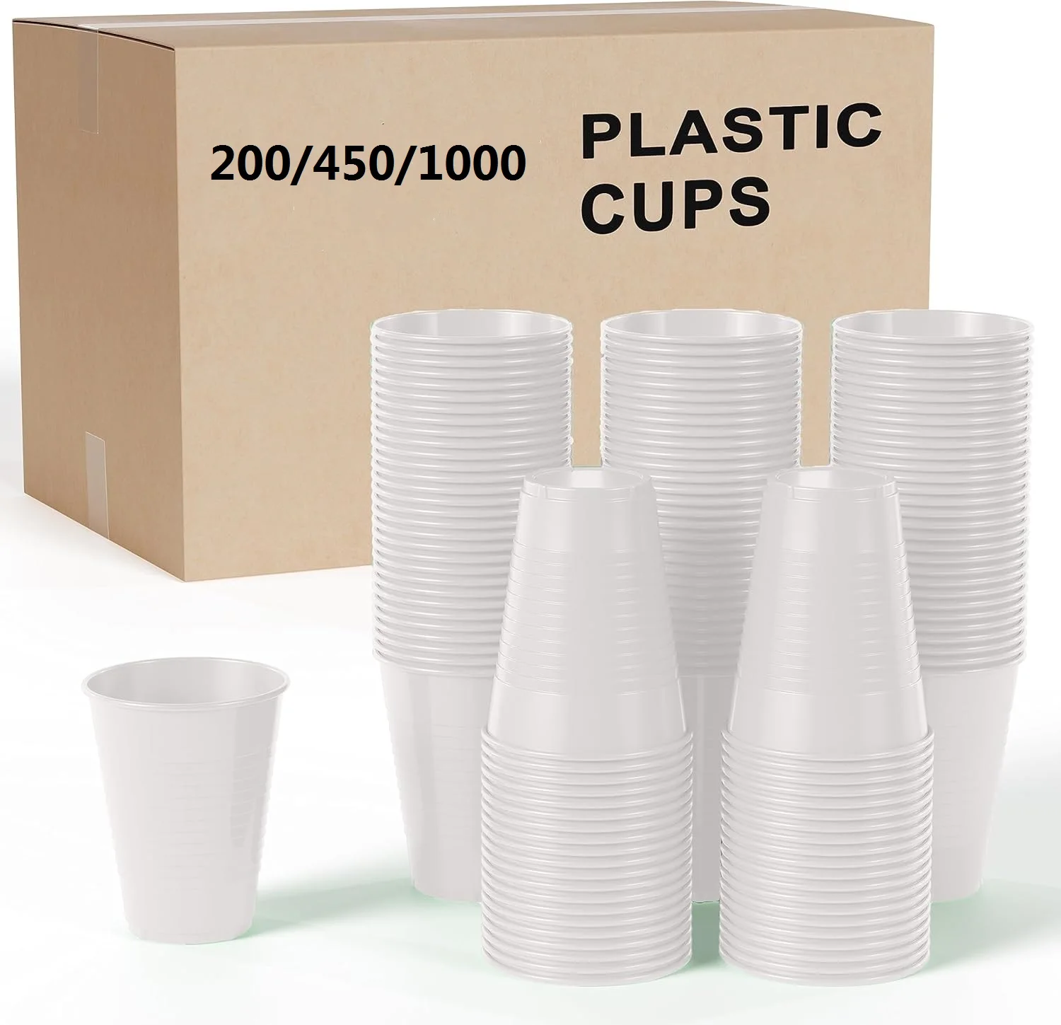 

200/450/1000PCS Value Package of White Disposable Cups for Celebrating Party to Hold Juice Cold Water Soda or Picnic Time