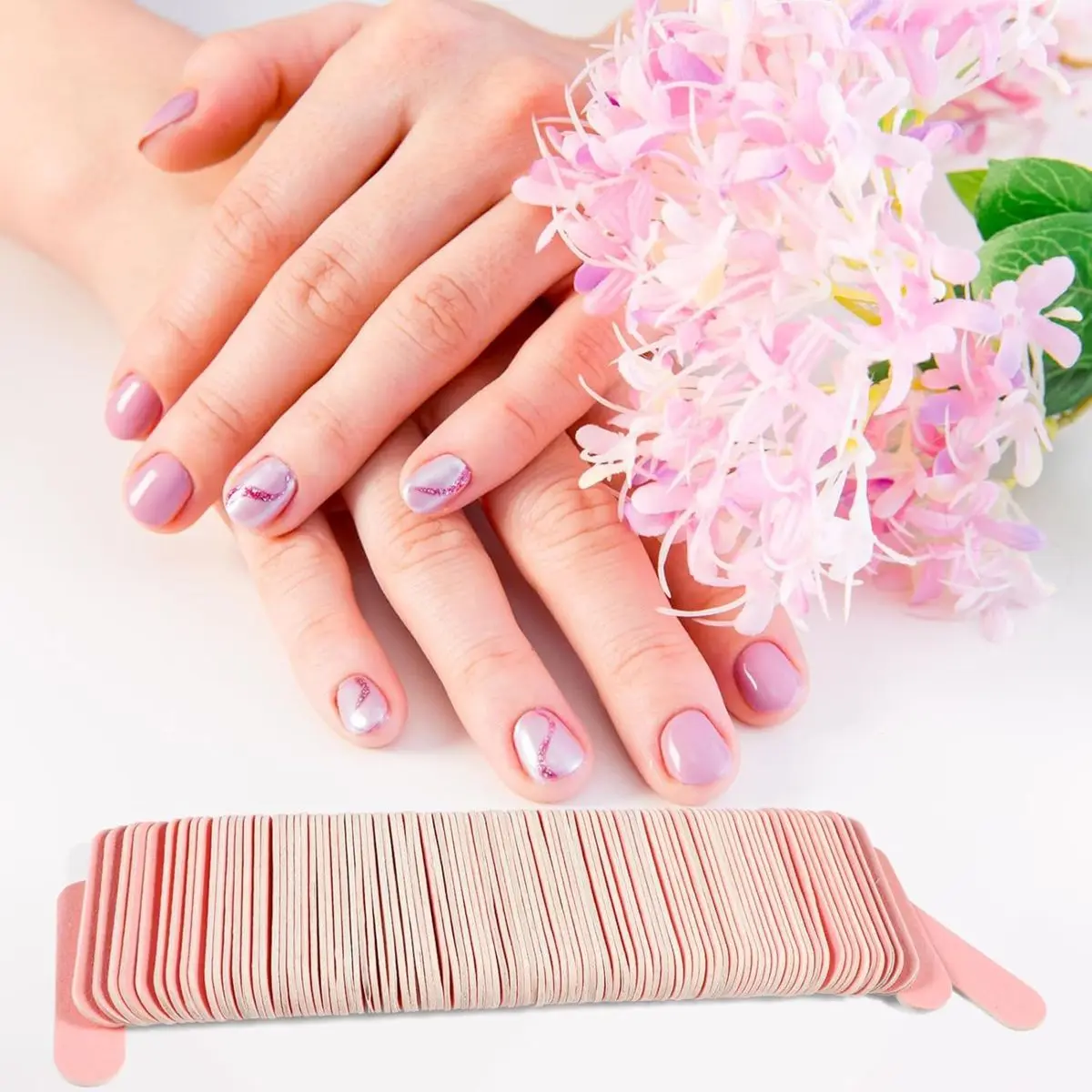 15/30/50/100 Pcs Arquivos de Unhas Rosa Placas de Esmeril Dupla Face para Manicure Pedicure Nail Art Polimento e Modelagem