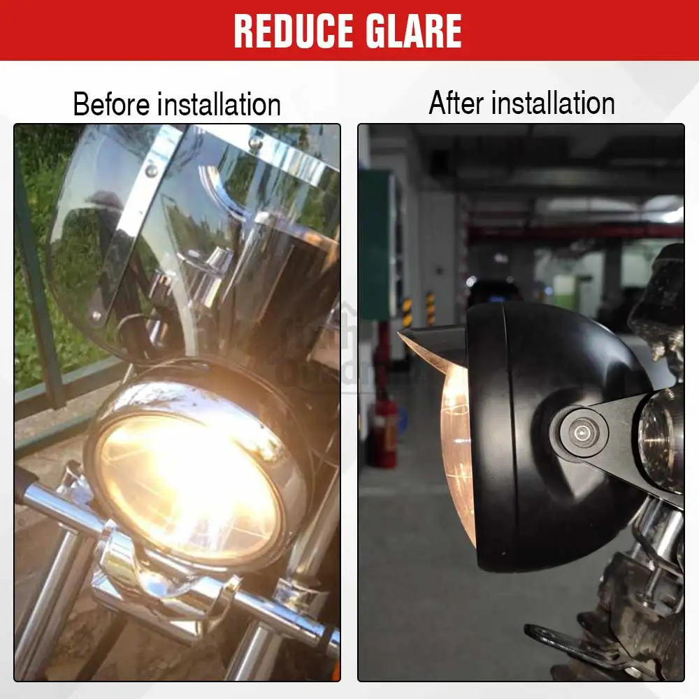 7 inch Motorcycle Part Round Headlight Visor Chrome Stainless Steel Metal For Universal Honda VT1100C2 Shadow Sabre 2000-2007