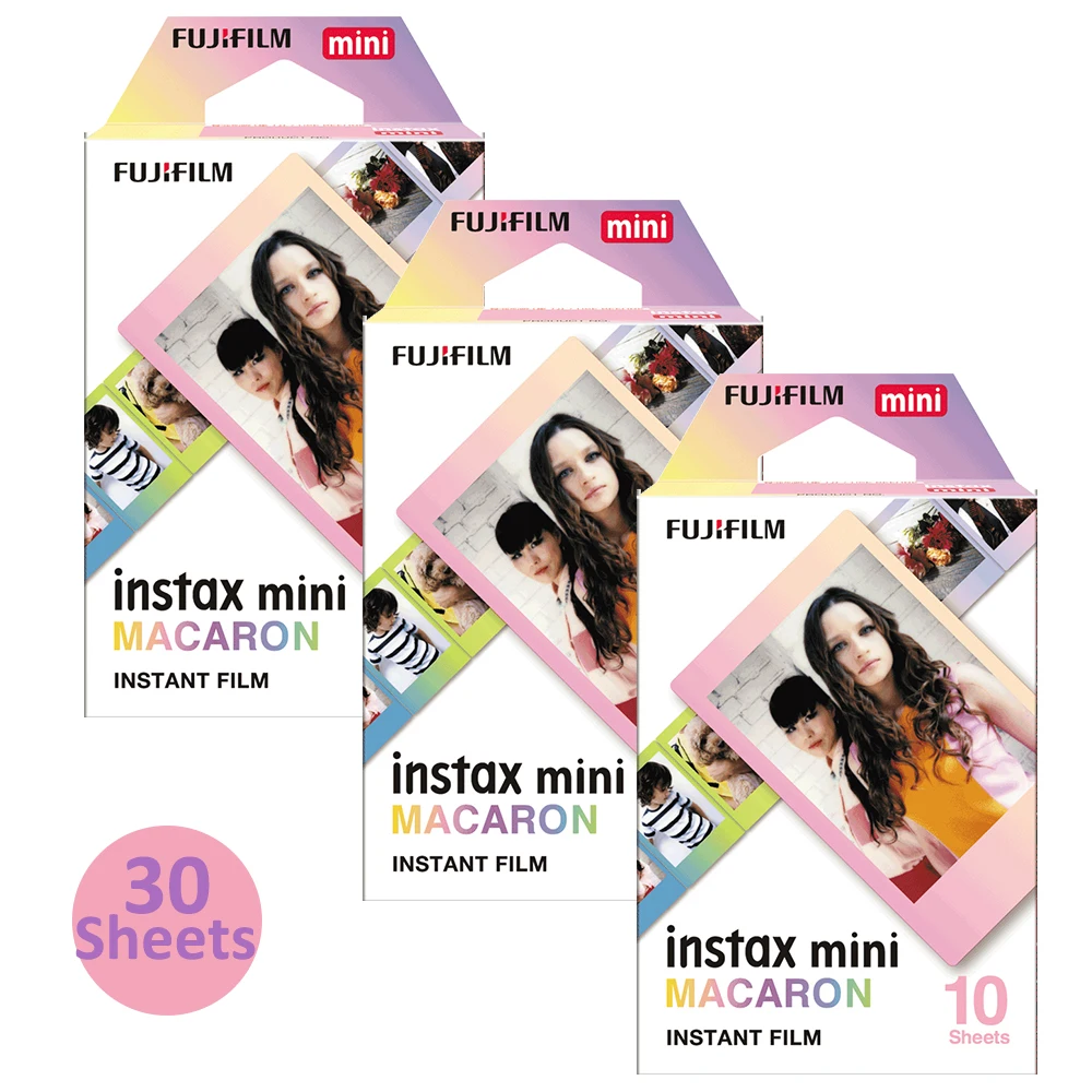 富士フイルム インスタックスミニ フィルム用紙 マカロンフレーム 写真 10/30/50枚入り 富士フイルム ミニ12 11 7s 8 9 25 50s 70 90 EVO インスタントカメラ対応