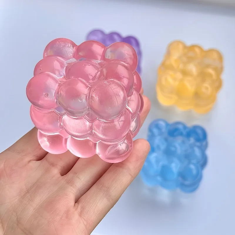 Juguetes blandos de maltosa para niña, juguete para apretar de maltosa cúbica de colores suaves y brillantes, juguete sensorial antiestrés divertido, juguetes de Navidad