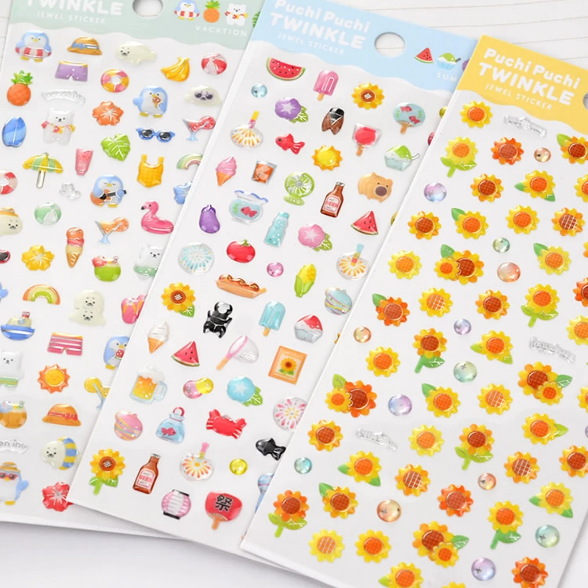 

3 pcs/6 pcs Mini Vacation Flowers Fruit Crystal 3D Sticker Decor Scrapbooking Diy Journaling Cute Diary Stationery Sticker Gift