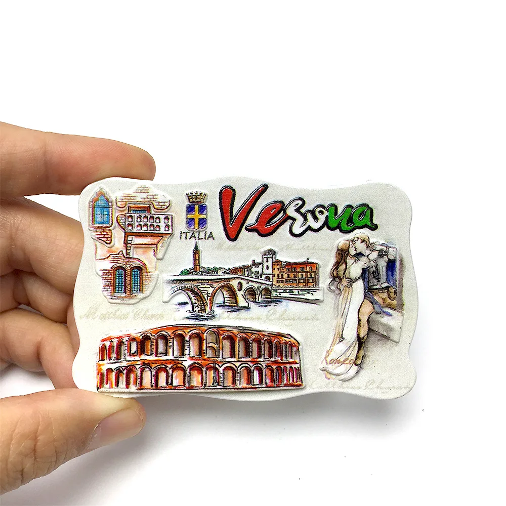 

Verona Italy Souvenir Resin Fridge Magnet - Colorful Landmarks and Attractions Decorative Magnet for Home and Office