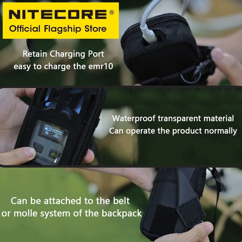 NTIECORE NRH10 Portable Holster 600D for EMR10 Mosquitoes Repeller with 21700 Battery Side Pouch Repeller Mats Internal Mesh Bag