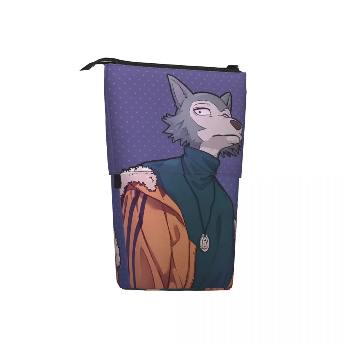 Legoshi,Beastars Anime Manga Pen Box Student School Zipper Pen Bag Child Stationery Bag Pencase Vertical Retractable Pencil Case