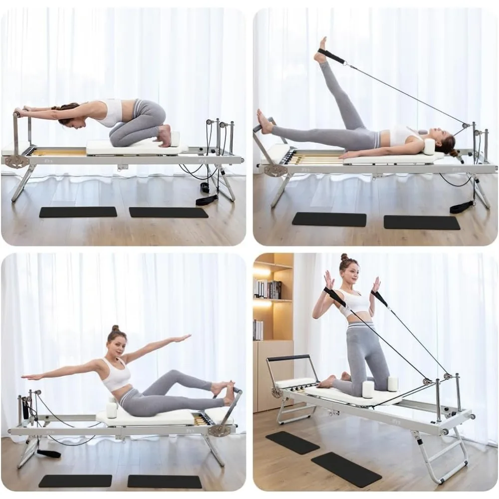 Foldable Pilates Reformer,Pilates Machine & Equipment for Gym Workout and Home Use,Suitable for Intermediate and Beginners Users