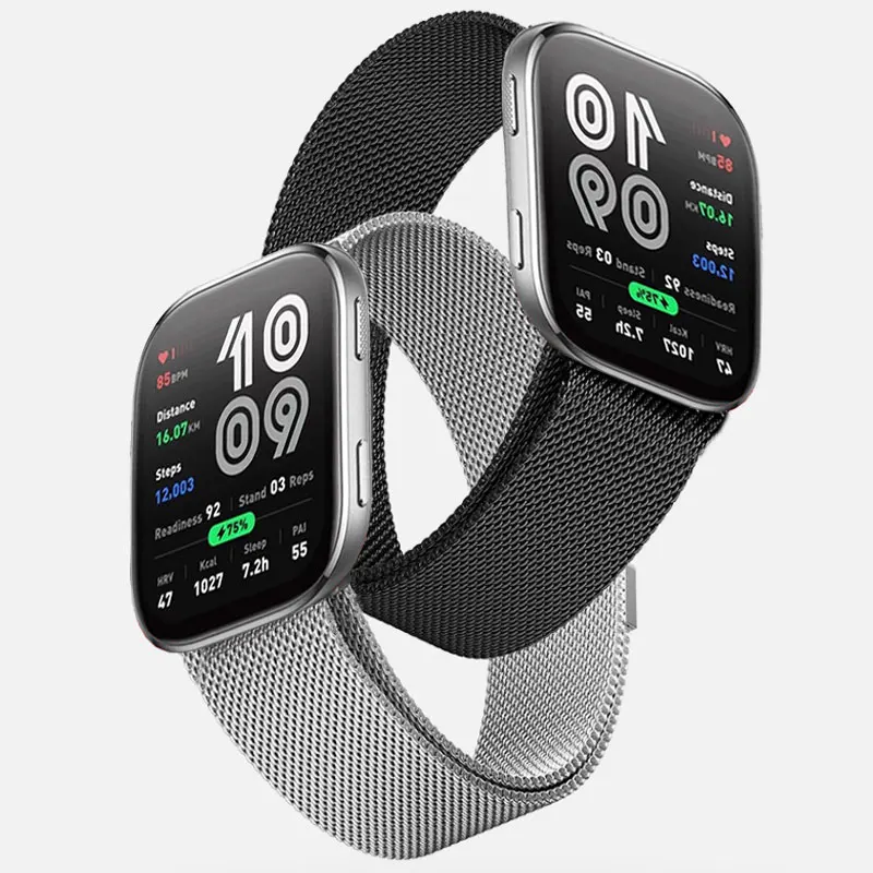 Leoparden-Milanese-Armband für Amazfit Bip 6 5 Bip6 Smart Watch, schnelles, atmungsaktives 22-mm-Stahl-Armband für Amazfit Bip6-Zubehör