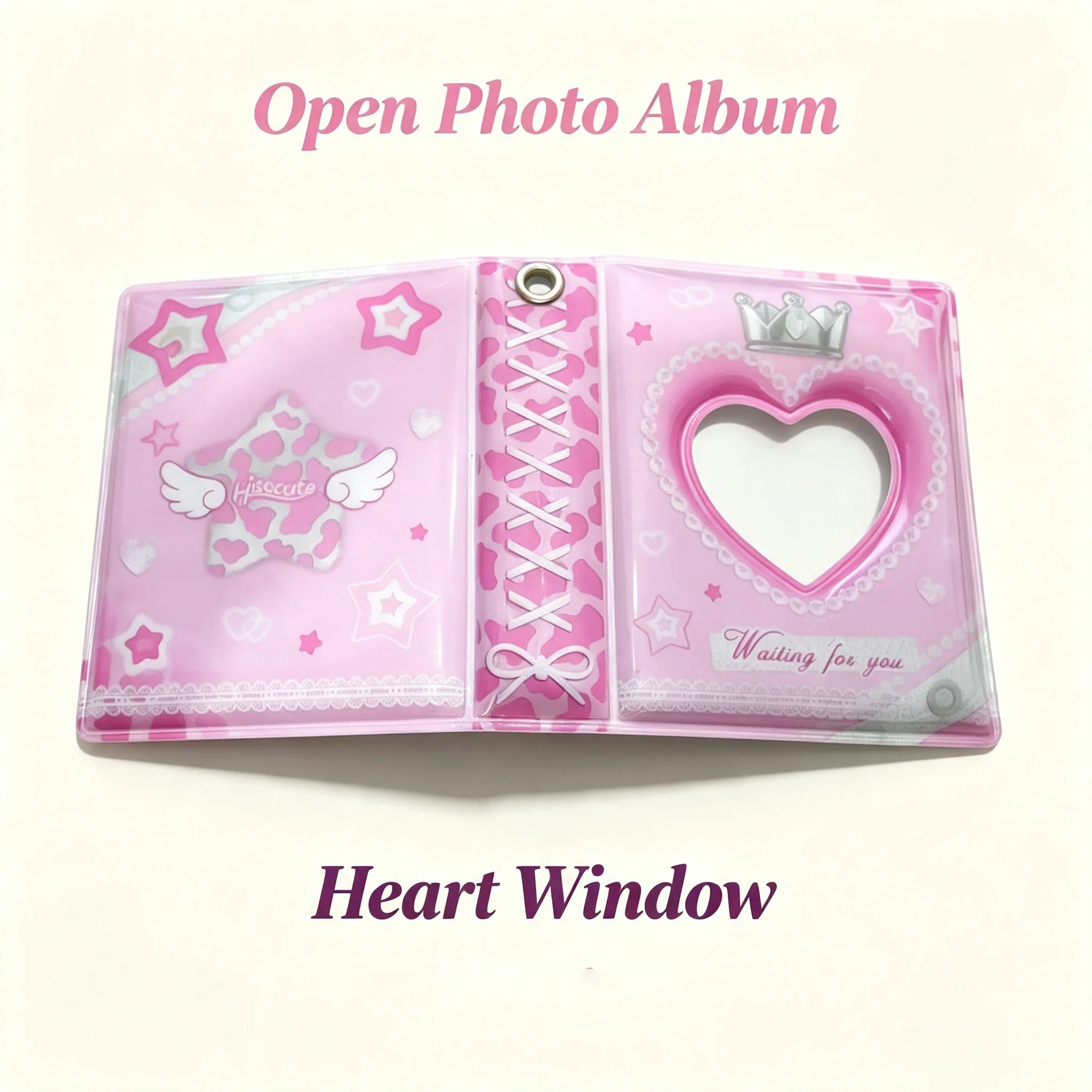 Mini album photo cœur, porte-cartes photo 2 pouces, album de poche mignon dessin animé, livre de rangement portable pour cartes d'identité, livre de collection avec porte-clés