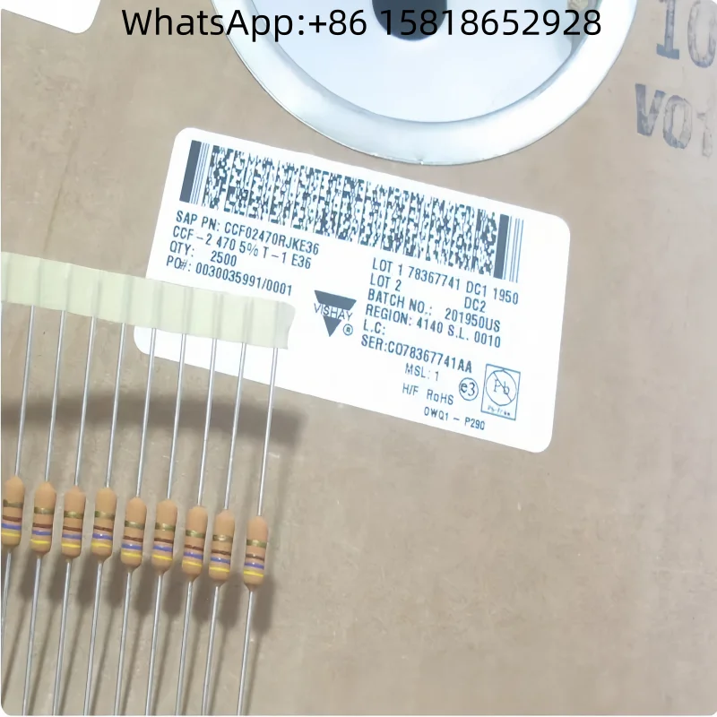 10pcs VISHAY-DALE 2W 470R 1% CCF02 Copper Lead Metal Film Resistors Made in USA