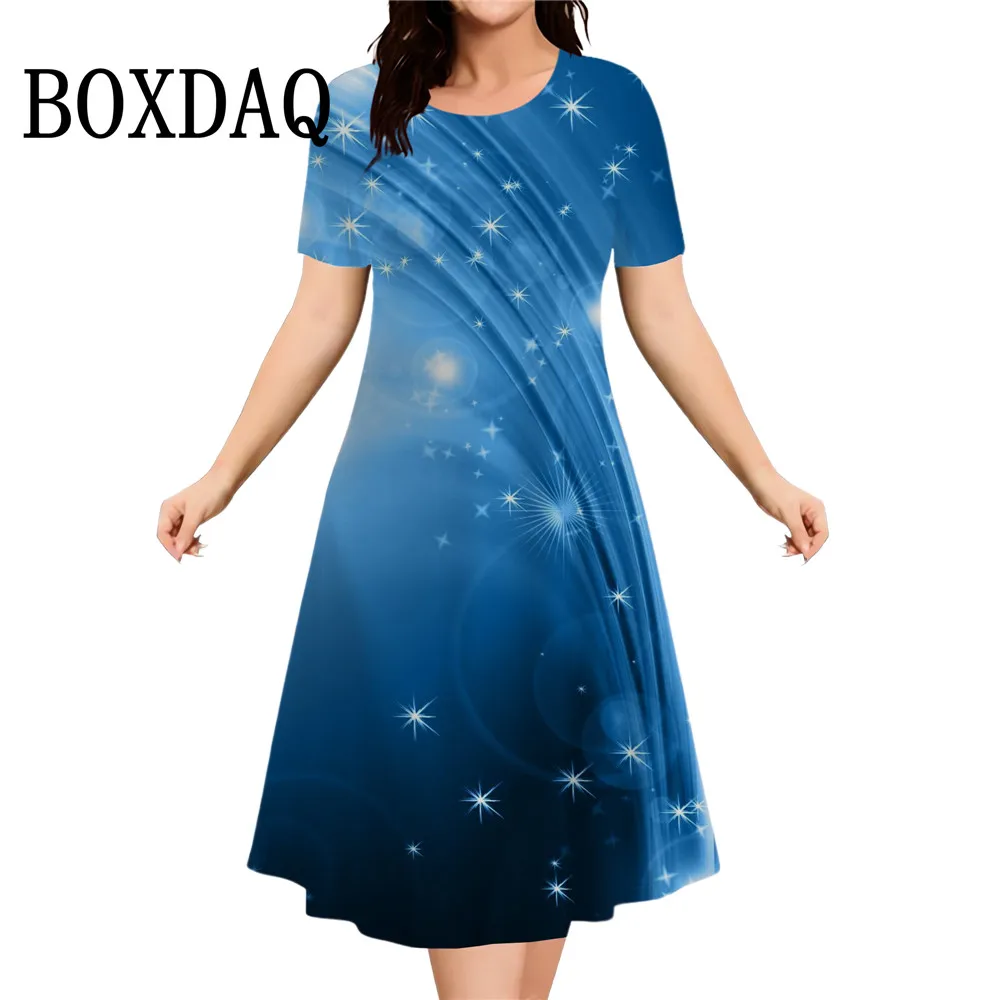 

Женское повседневное модное платье больших размеров с коротким рукавом и принтом, лето 2026, абстрактные элегантные платья, женское повседневное базовое платье, Vestidos