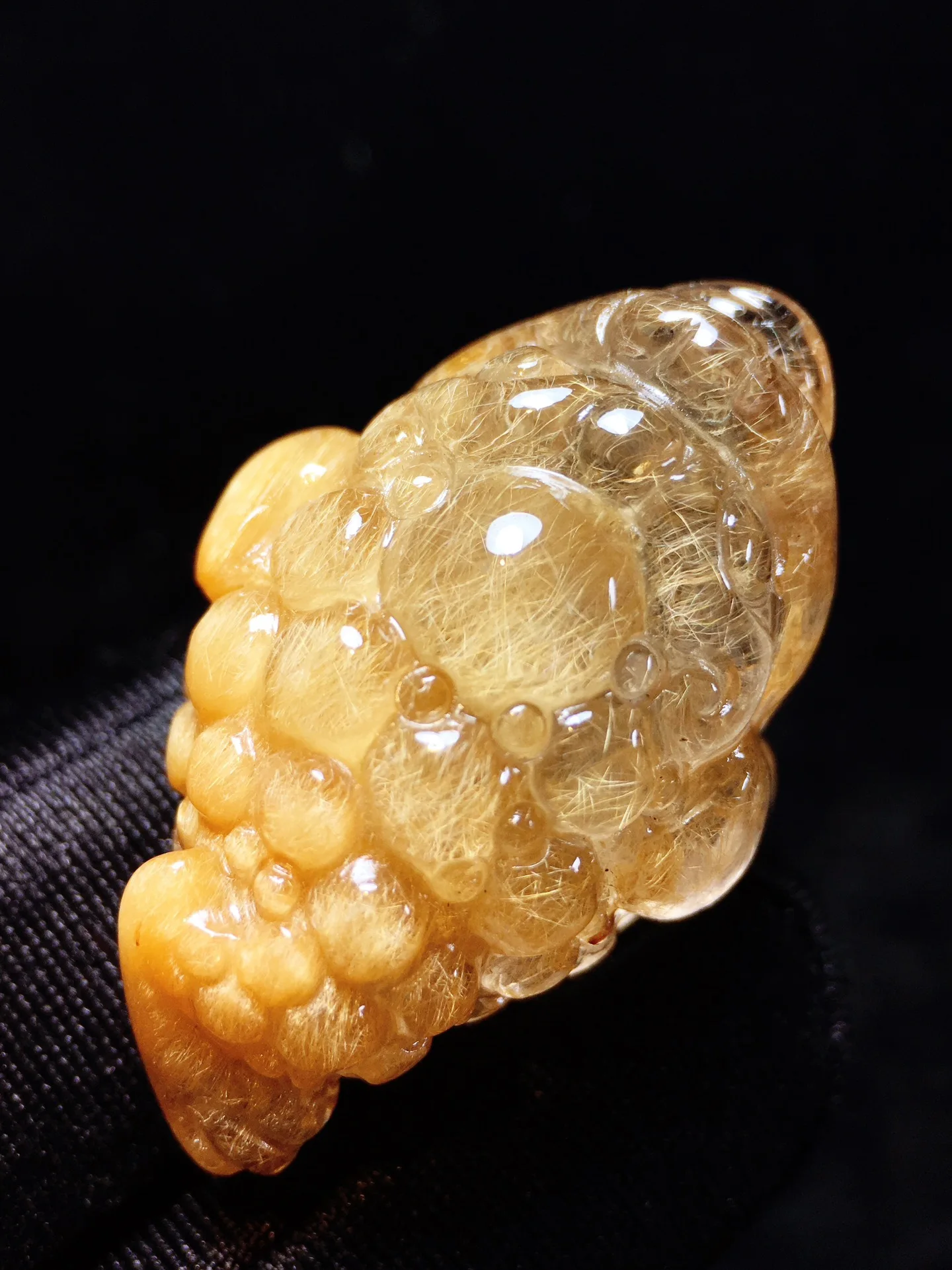 

Natural Gold Rutilated Quartz Pendant Jewelry 36.3*23*17mm Toast Flower Rectangle Bear Men Women Brazil AAAAAAA