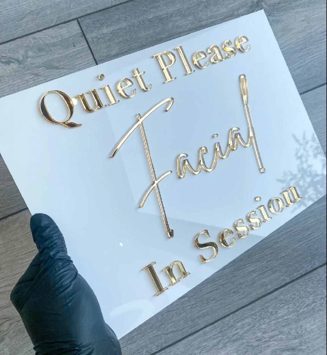 Facial in session Sign Spa Sign Quiet please sign Beauty room sign Salon sign