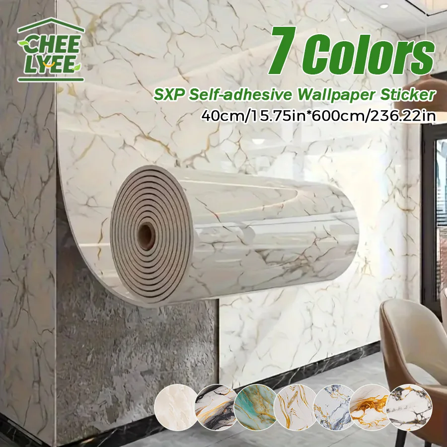 

1 рулон Sxp самоклеящаяся мраморная наклейка на стену, толщина 2,5 мм, легкое «сделай сам», подходит для всех помещений, 15,75x236,22 дюйма