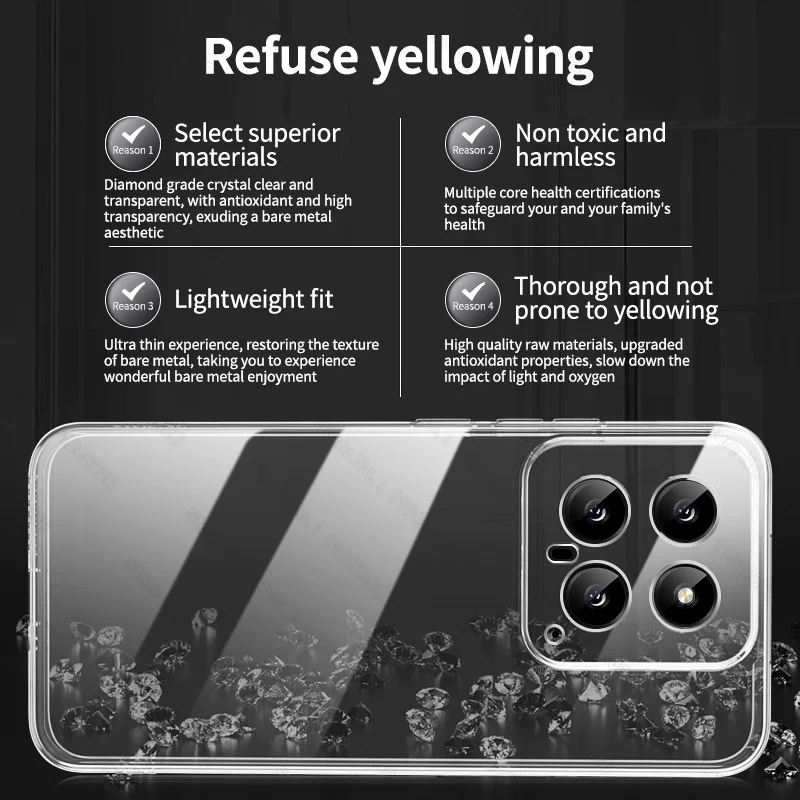 حافظة هاتف ناعمة شفافة للصدمات ، غطاء سيليكون فاخر ، Xiaomi Mi 14 Ultra 13 13T 12 11 10 12T برو 12S 12X 11T 10T لايت