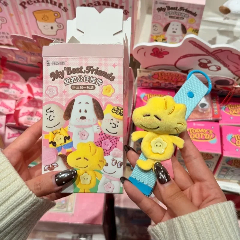 Jiumu Magshop Peanuts Snoopy Magnetic Blind Box Plush Hair Clip Pendant Desktop Decor Collectible Surprise Toy Gifts For Women